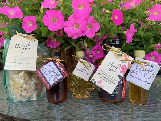 Group photo of various Branon Wedding Favors