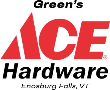 Greens Ace Hardware Logo - Black and red sans-serif type