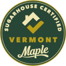VMSMA Certified Sugarhouse Seal - Tan and gold sans-serif type over dark green circle