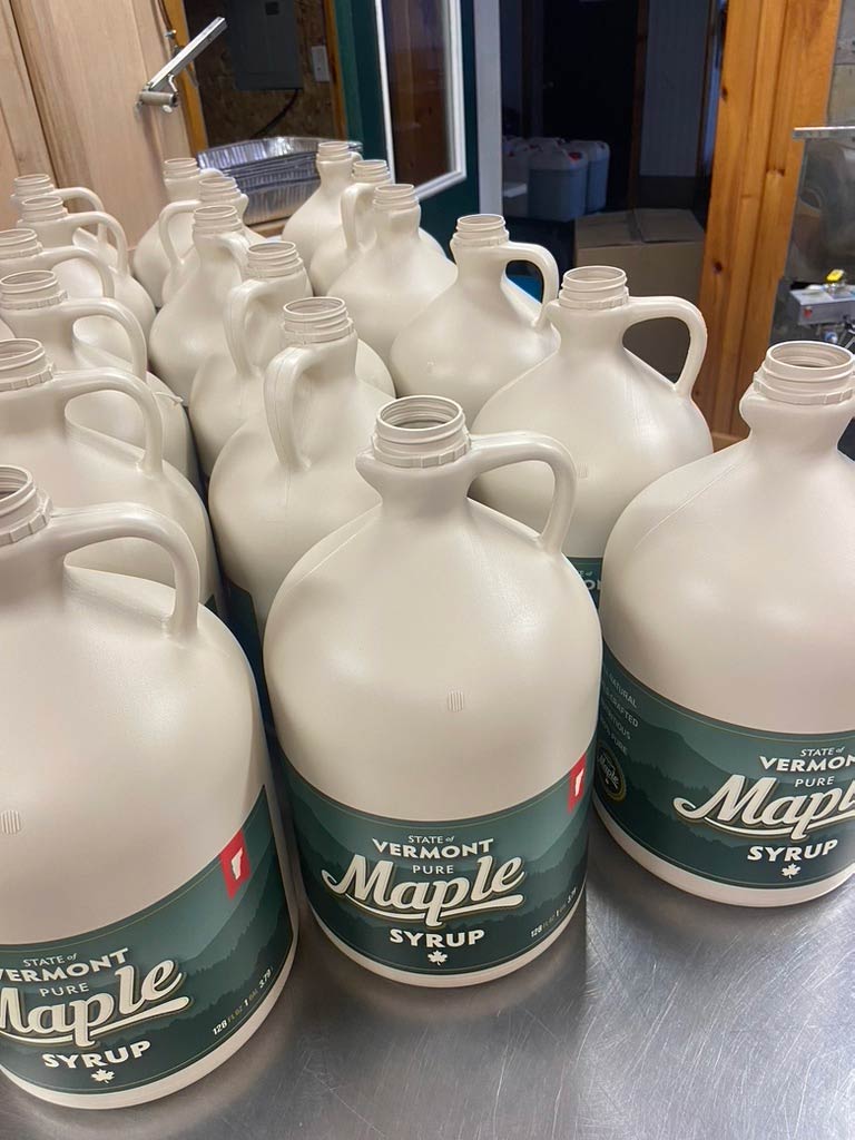 Photo of Maple Syrup in BPA free plastic jugs